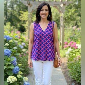 41 Hawthorne V neck Georgette  Tank